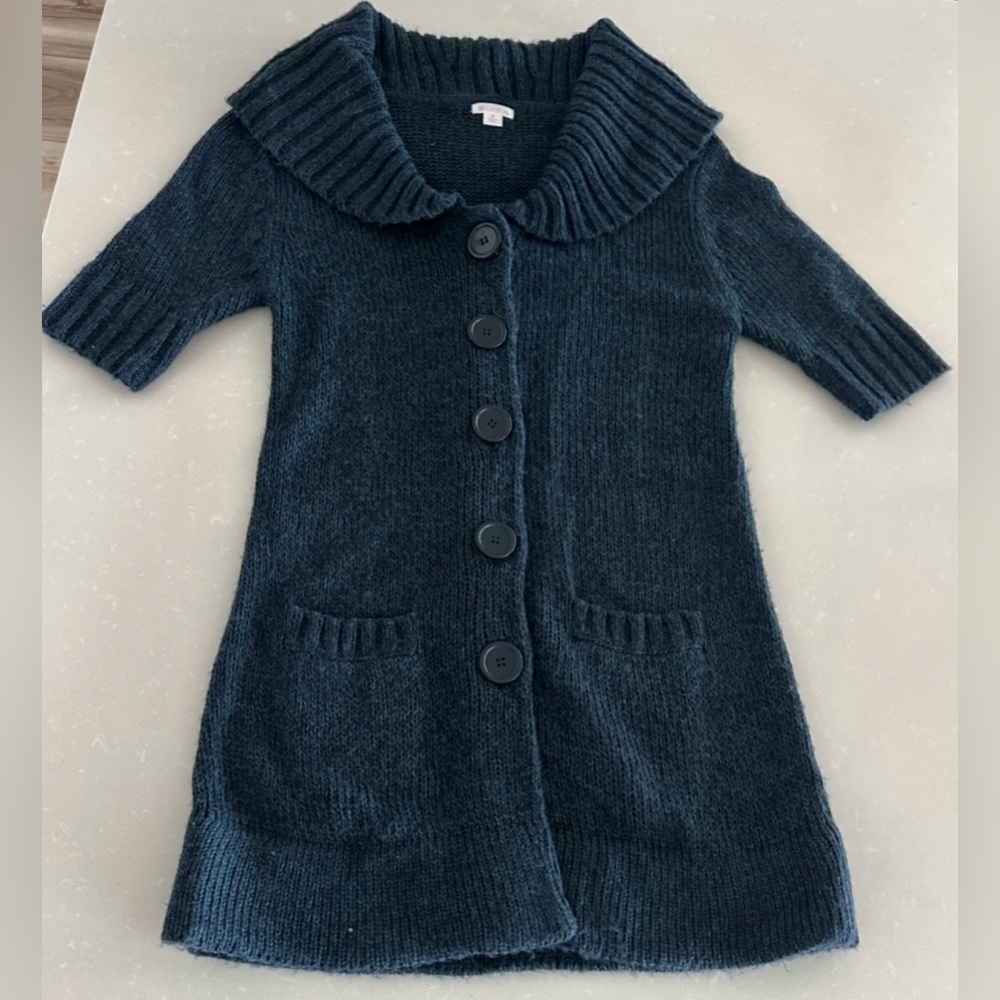 Xhilaration Cozy Dark Blue Knit Cardigan with Large Buttons